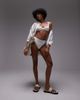 Arket ARKET mix & match crinkle bubble wire bikini top in white - 4