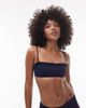 Arket ARKET mix & match frill square neck bikini top in dark blue-Navy - 1