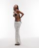 Arket ARKET mix & match smock triangle bikini top in black with cream contrast hem binding - 3