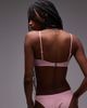 Arket ARKET mix & match square scoop back crinkle bubble bikini top in pink - 4