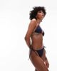 Arket ARKET mix & match triangle tie bikini top in navy - 2