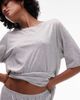 Arket ARKET mix and match cotton t-shirt pajama top in heather gray - 3