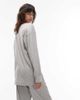 Arket ARKET mix and match pure cotton lounge soft long sleeve pajama top in heather gray - 3