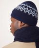 Arket ARKET mix and match pure fairisle wool beanie in navy - 2
