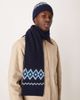 Arket ARKET mix and match pure fairisle wool scarf in navy - 1