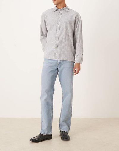 Arket ARKET Ocean loose straight leg jeans in light wash blue