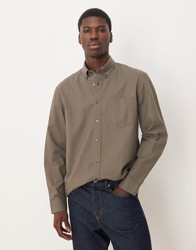 Arket ARKET oxford shirt in charcoal gray