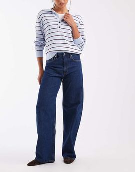 Arket ARKET Peony baggy barrel leg jeans in dark blue wash