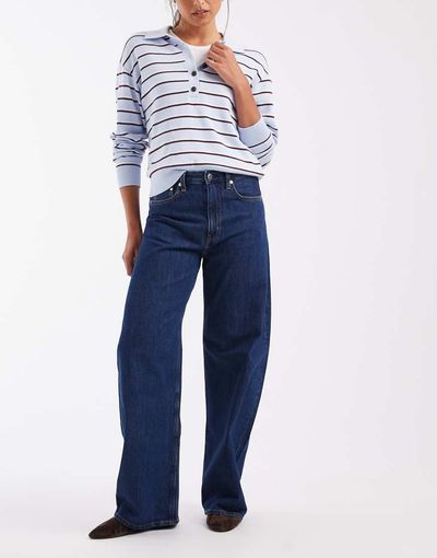 Arket ARKET Peony baggy barrel leg jeans in dark blue wash