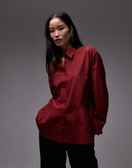 Arket ARKET peplum shirt in dark red
