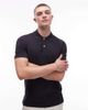 Arket ARKET pique jersey short sleeve polo shirt in navy blue - 1