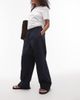 Arket ARKET poplin straight leg pants with pull-on waist in navy-Black - 2