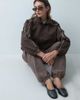 Arket ARKET Premium pure cotton baggy sweat pants in brown - 3