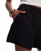 Arket ARKET pull on linen shorts in black - 4