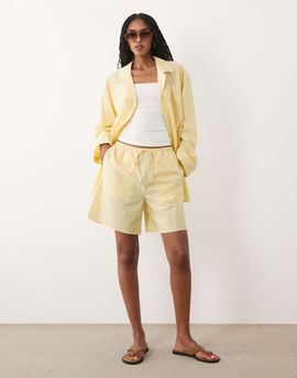 Arket ARKET pure cotton beach shorts in yellow striped print - part of a set-Blue