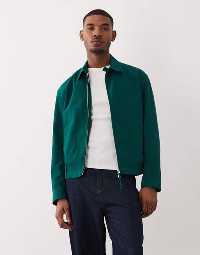 Arket ARKET pure cotton blouson jacket in green