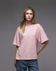 Arket ARKET pure cotton boxy T-shirt in washed rose pink - 1