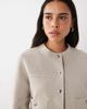 Arket ARKET pure cotton compact knit cardigan in light beige-Neutral - 3