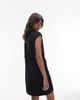 Arket ARKET pure cotton high neck cap sleeve mini dress in black - 4