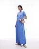 Arket ARKET pure cotton jersey maxi dress with short sleeves in blue - 1
