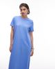 Arket ARKET pure cotton jersey maxi dress with short sleeves in blue - 2
