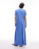 Arket ARKET pure cotton jersey maxi dress with short sleeves in blue - 4