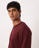 Arket ARKET pure cotton jersey oversized high neck long sleeve t-shirt in burgundy-Red - 4