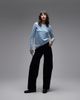 Arket ARKET pure cotton long sleeve T-shirt in blue and white stripe-Multi - 2