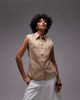Arket ARKET pure cotton oversized belted workwear vest in beige-Neutral - 1