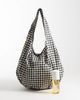 Arket ARKET pure cotton packable shopper tote bag in beige and black gingham-Neutral - 2