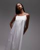 Arket ARKET pure cotton poplin maxi beach dress with spaghetti straps in white - 4