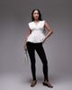 Arket ARKET pure cotton poplin pintuck blouse with corset waist in white - 1