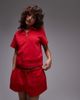 Arket ARKET pure cotton pull on runner shorts in red - 1