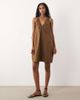 Arket ARKET pure cotton sleeveless v-neck volume midi dress in dark brown - 1