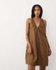Arket ARKET pure cotton sleeveless v-neck volume midi dress in dark brown - 2