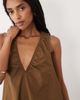 Arket ARKET pure cotton sleeveless v-neck volume midi dress in dark brown - 3