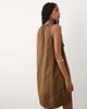 Arket ARKET pure cotton sleeveless v-neck volume midi dress in dark brown - 4