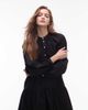 Arket ARKET pure cotton smock maxi dress with puff sleeves in black - 2