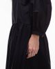 Arket ARKET pure cotton smock maxi dress with puff sleeves in black - 3