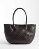 Arket ARKET pure leather woven braided tote in chocolate brown - 1