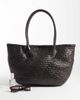 Arket ARKET pure leather woven braided tote in chocolate brown - 2