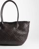 Arket ARKET pure leather woven braided tote in chocolate brown - 4