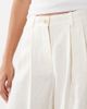 Arket ARKET pure linen barrel leg longline shorts in white - 4