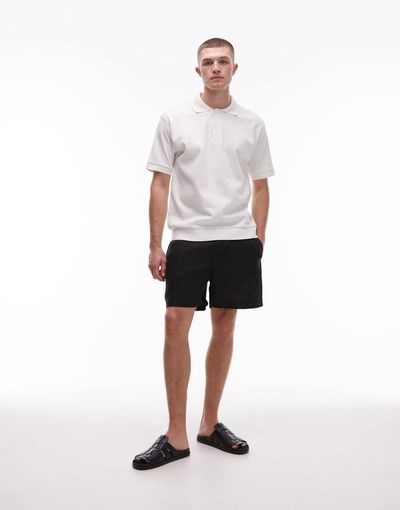 Arket ARKET pure linen drawstring shorts in black