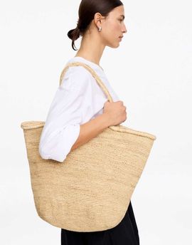 Arket ARKET pure raffia straw large tote in natural beige-Neutral