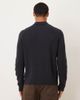 Arket ARKET pure wool cardigan with button front and polo collar in navy blue - 3