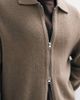 Arket ARKET pure wool zip through cardigan with polo collar in beige-NEUTRAL - 2