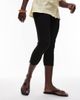 Arket ARKET real leather square toe chunky flip flops in black - 3