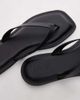 Arket ARKET real leather square toe chunky flip flops in black - 4