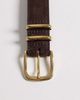 Arket ARKET real pure suede leather belt with gold buckle in brown - 2